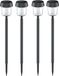 Northpoint Set de 4 lampadaires solaires LED avec détecteur de crépuscule, gris