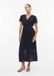 comma - Vrouwen - Plooi jurk - Midi lengte - Lange mouw - V-hals - Zijzakken - Vlindermouw - Navy - Effen - Polyester