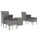 vidaXL 5-delige Bistroset poly rattan en gehard glas grijs