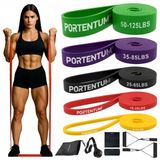 PORTENTUM Set Weerstandsbanden Fitness - 5 niveaus & accessoires