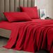 CELINE LINEN 1800 Thread Count Egyptian Quality Wrinkle-Resistant 4-Piece Sheet Set with Deep Pockets, 100% Hypoallergenic, Solid Red