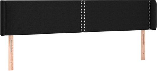 vidaXL Hoofdbord met randen 183x16x78/88 cm stof zwart