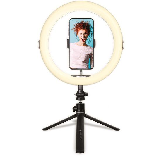 AgfaPhoto Ring Light Realiview ARL11 - 11" LED Ring Light with Tripod - Black