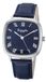 Eichmüller Montre rectangulaire pour homme - Bracelet bleu - Cadran bleu avec chiffres romains - Mouvement à quartz - 39x39 mm