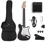 Gear4music VISIONSTRING 3/4 Elektrische Gitaar, Zwart