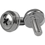 StarTech 100-Pack M5 12mm Schroeven, Montageschroeven voor 19" of 10" Server Racks, Kasten en Behuizingen, Zilver, TAA