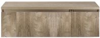 BES LED Frozen 3D Badmeubelset 140 cm - Greeplijst in Kleur - Wastafel Onderkast met Bovenblad Grain Oak