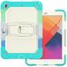 iPad Apple iPad Pro 9.7 case met ondersteuning, duurzaam, hybride, schokkend, resistent, drie lagen, siliconen beschermhoes voor kindertablet (marineblauw + blauw)