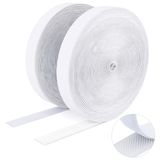 SUTOUG Zelfklevende klittenband, 20 mm x 8 m, duurzame haakband en lusband, extra sterke dubbelzijdige klittenbandsluiting, wandplakstrip voor binnen en buiten, wit