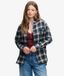 Superdry Green Plaid Oversized Fit Flannel Shirt Women's Size 34