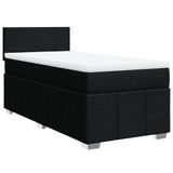 VidaXL Boxspringbed met matras, stof, zwart, 90x200 cm