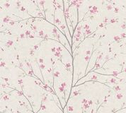 A.S. Création Metropolitan Stories 2 Vliesbehang Bloemen Bruin Roze Wit