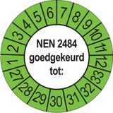 Merkloos / Sans marque Ricard Keuringsstickers NEN 2484 2027 | 50 stuks, Ø 35 mm | Buiten Groen