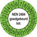 Merkloos / Sans marque Ricard Keuringsstickers NEN 2484 2027 | 50 stuks, Ø 35 mm | Buiten Groen