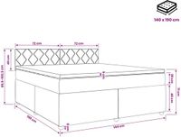 vidaXL Boxspringbed met matras, zwart, 140 x 190 cm, fluweel