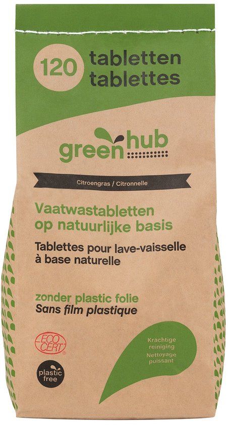 Greenhub Vaatwastabletten plasticvrij 120 Stuks