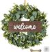Ibenzoa® Couronne décorative sculptée à la main en matériaux naturels avec décoration florale variée