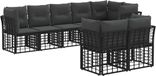 vidaXL - Ensemble de salon d'angle - Polyester - Noir