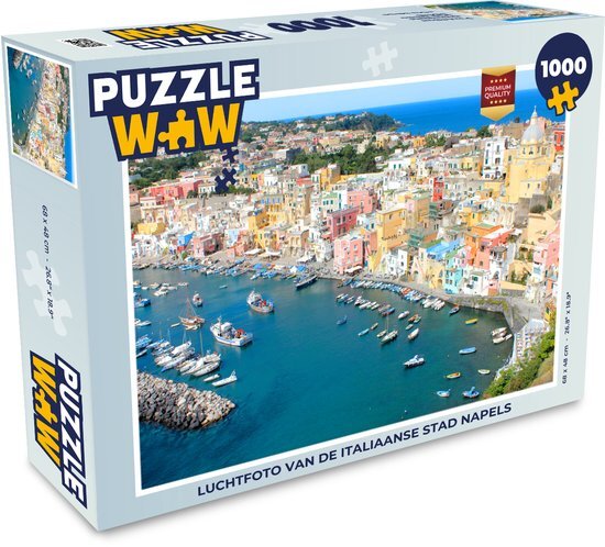 MuchoWow Puzzel Boot - Huis - Water - Napels - Legpuzzel - Puzzel 1000 stukjes volwassenen