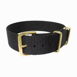 CO88 Collection CO88 Horlogeband 8CS-20004 Nato Horlogeband - Ø18 mm - Zwart / Goudkleurig