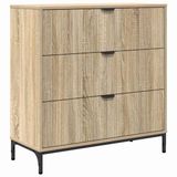 vidaXL Dressoir Sonoma Eiken 79,5 x 33 x 82 cm Bewerkt Hout