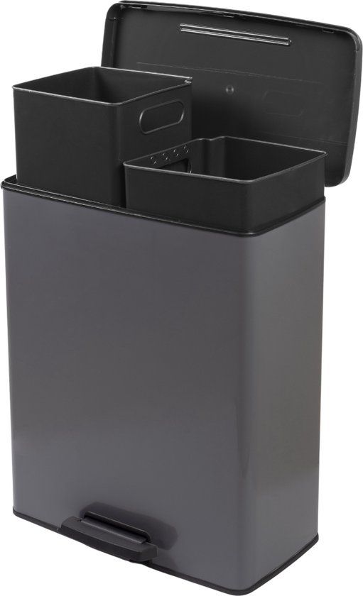 Curver Deco Bin Duo Pedaalemmer 52 L (2x26 L) - Cool grey