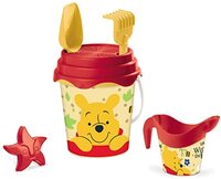 Mondo 28680 Disney Winnie Bucket Sea Renew Toys Set met emmer, schep, hark, zeef, vorm, gieter inclusief, meerkleurig, 17 cm