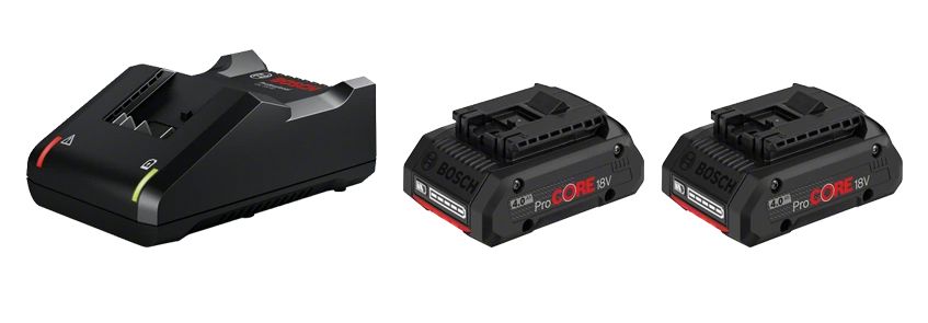 Bosch Accu Starterset ProCORE18V 2x 4,0Ah (2x ProCORE18V 4,0 Ah, lader GAL 18V-40)