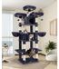 Arbre à chat tonneau griffoir - Hamac pour chat - 204 cm - Perchoirs avec peluche - Maisonnette pour chat pour 2 à 3 chats