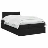 vidaXL Ottoman Bed with Mattress and Headboard Black 120 x 200 cm Fabric