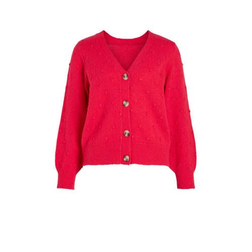 VILA VITULI - Gebreid vest - Rood - Dames