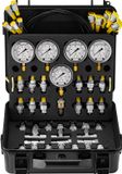 VEVOR Hydraulische Druktestset, 10/100/250/400/600 Bar, 5 Meters, 13 Koppelingen, 14 T-Connectoren, 5 Testslangen, Hydraulische Testmeterset voor Graafmachines Met Draagtas voor Graafmachines