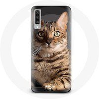 Maniacase Hoesje voor Samsung Galaxy A70 Bengal Race de Chats