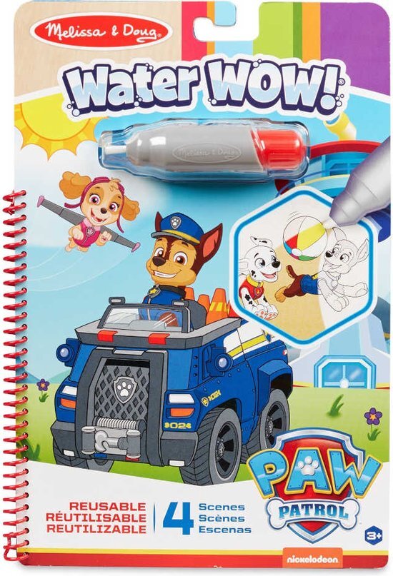 MELISSA & DOUG PAW Patrol Water Wow! - ‘Onthul met water’-activiteitenblok Chase voor onderweg