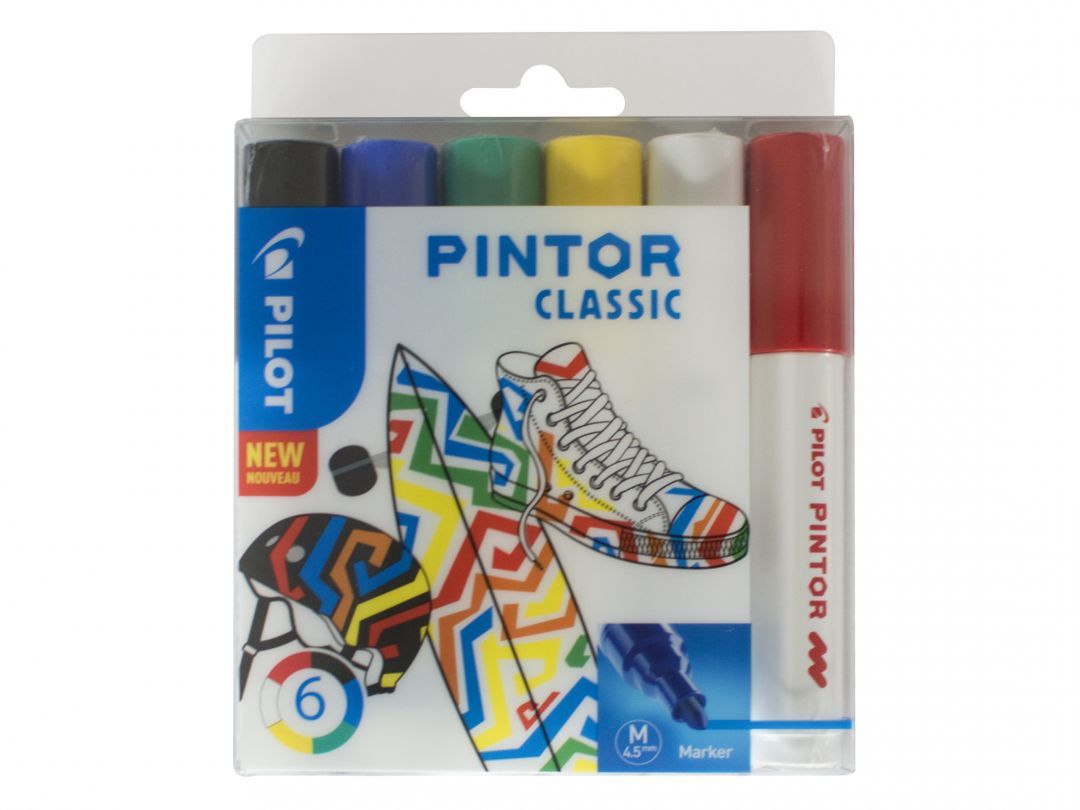 Pilot Pintor Classic Markeerstiften 6 stuks Verschillende kleuren