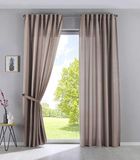 Cationic JENA Set van 2 gordijnen Verborgen lussen Taupe 250x140 cm