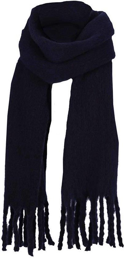 Sarlini Winter Sjaal Blauw Effen Sjaal Blauw Dames Sjaal Blauw Unisex Acryl 46x180cm