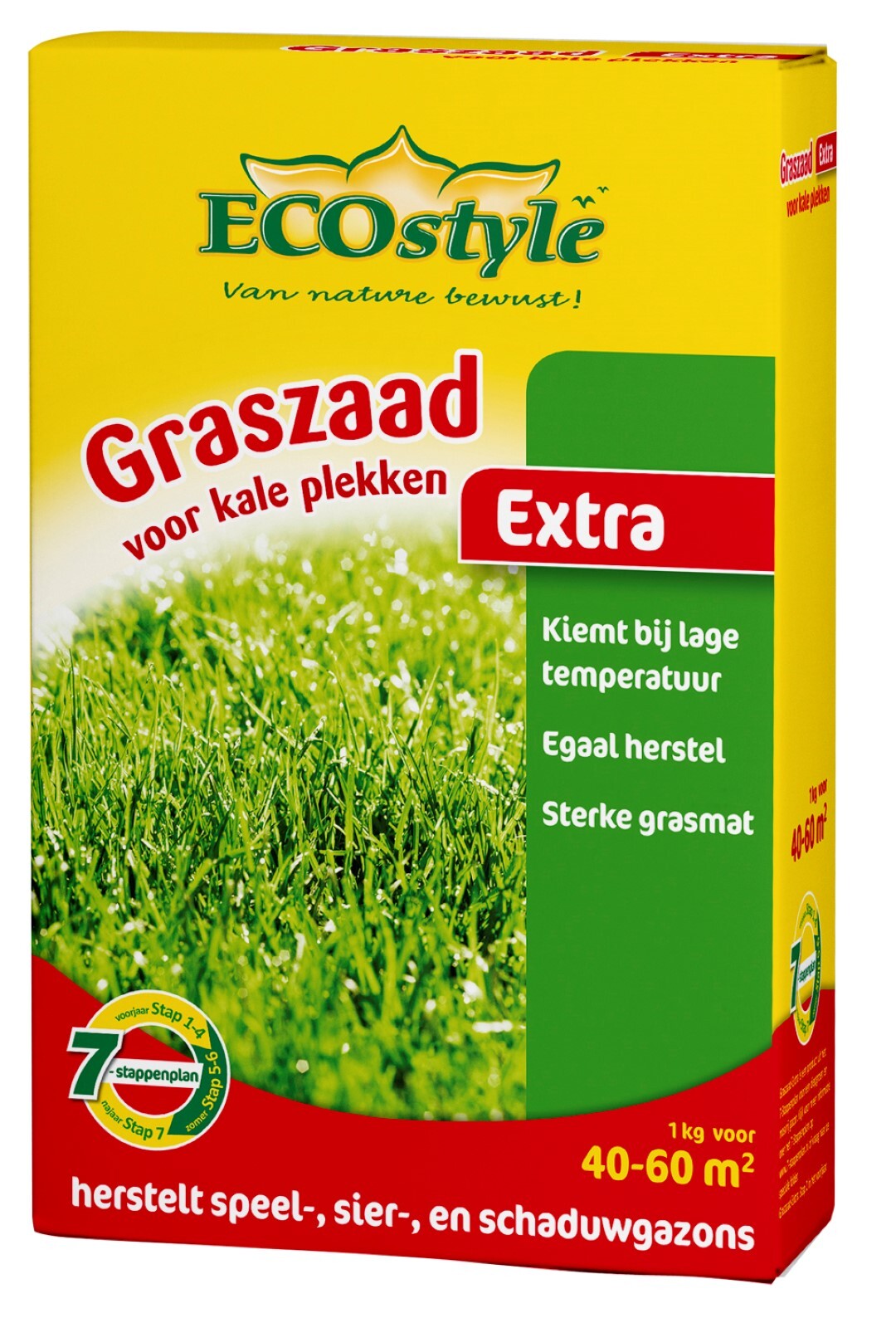 ECOSTYLE Graszaad-Extra - 1 kg - doorzaaien kale plekken - voor 40 tot 60 m2 Zaai kale plekken in met Graszaad-Extra