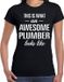 Bellatio Decorations Awesome plumber - geweldige loodgieter cadeau t-shirt zwart dames - beroepen shirts / verjaardag cadeau XL