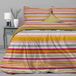 Draps en coton à rayures 200 x 220 cm avec 2 taies d'oreiller