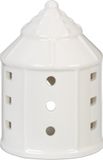 Merkloos Relaxdays waxinelichthouder huisje - 10,5 x 7,5 cm - keramiek - wit