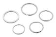 Wedo 26230015 Sleutelringen, metaalringen, assortiment in verschillende maten, 15 stuks, zilver