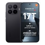 Xiaomi 17T Smartphone 12+256GB Zwart 6.59 120Hz Display | Leica 5x Telelens, 6500mAh (typ) Silicium-koolstof Batterij, 67W HyperCharge, MediaTek Dimensity 9500, 1 Jaar Extra Garantie