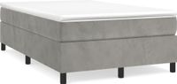 Boxspring Boxspring avec matelas velours gris clair 120x190 cm