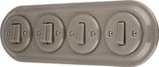 SET PR1 Interrupteur encastrable, porcelaine, style rétro, double interrupteur, 4 voies, tout-en-un, gris beige
