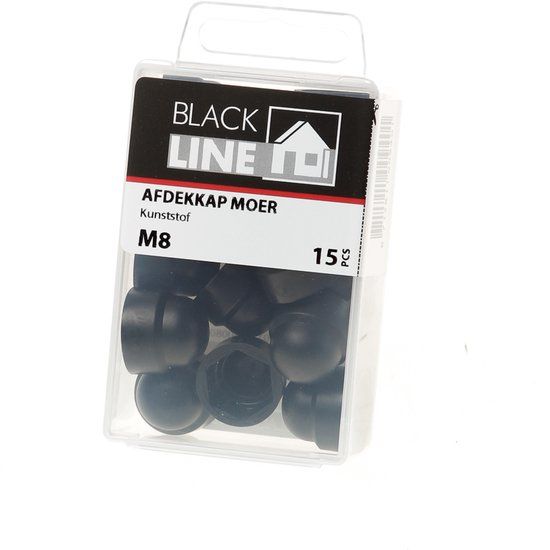 Blackline Hoenderdaal Afdekkapje zwart M8 Verpakt per 15 stuks
