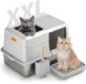 OEM RVS Kattenbak - Gesloten XXL - Grijs
