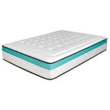 amuéblate online Flow Nature Visco-elastische matras, 120 x 190 cm, 24 cm, middelgroot/hoge sterkte, mijtdicht, antibacterieel en hypoallergeen