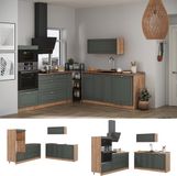 Vicco Keuken Fame-Line, Vert-Or Vert-Or Chêne de campagne/Chêne doré, 340 cm