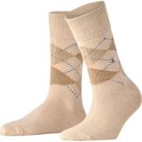 Burlington Whitby gedessineerd materiaal sokken dames beige - maat 36-41